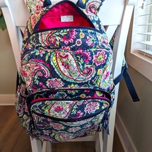 Vera Bradley PETAL PAISLEY Navy Campus Backpack